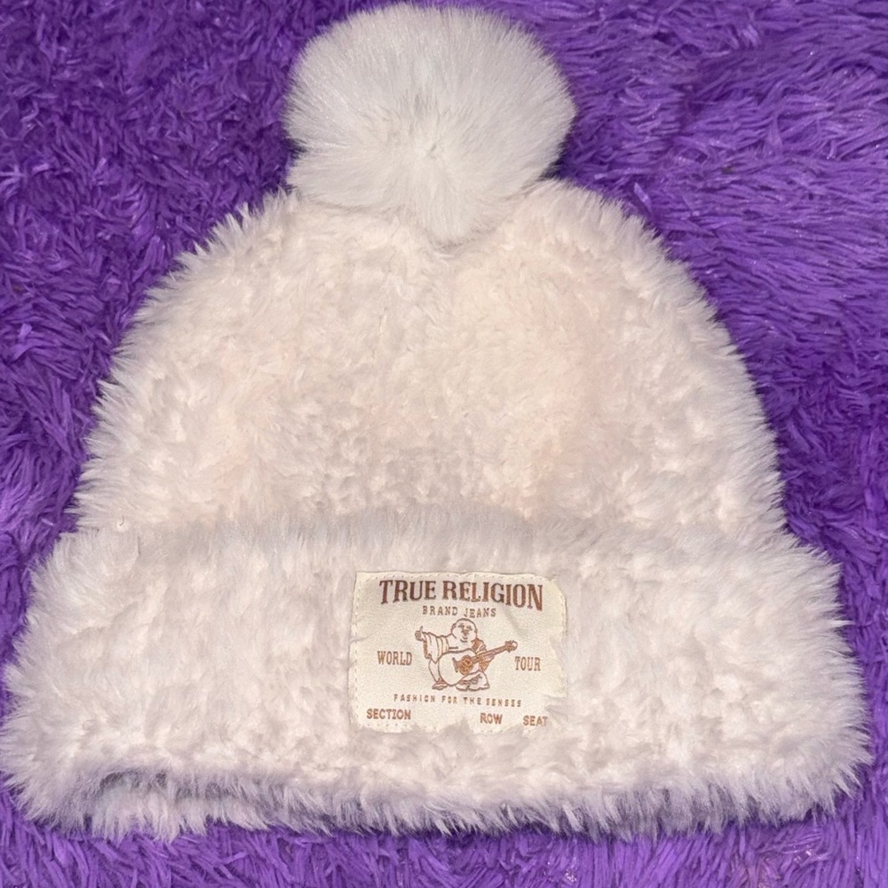 True Religion White Beanie